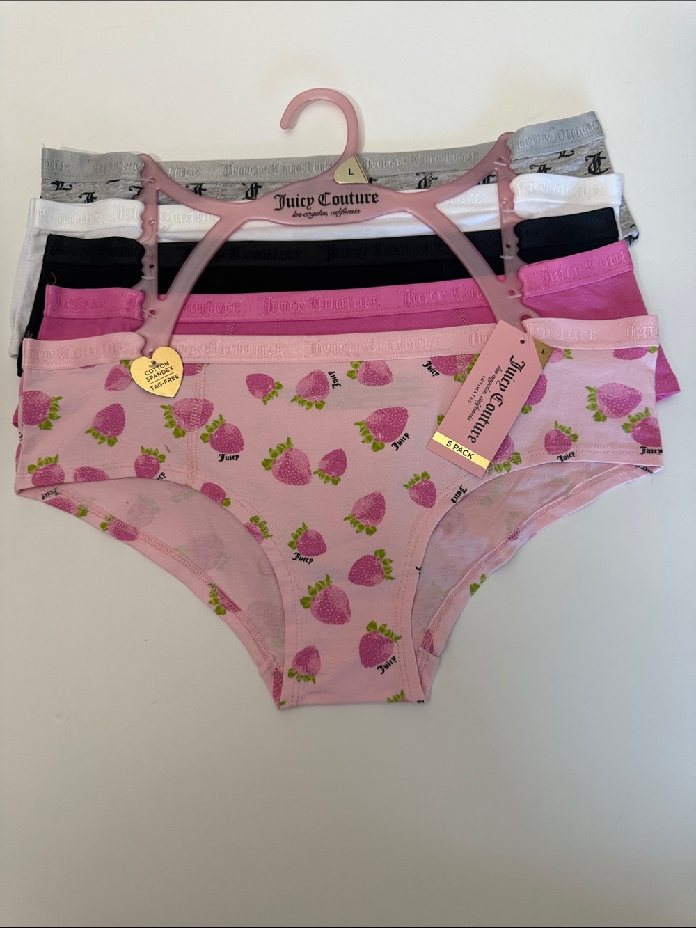 Juicy Couture Cotton Spandex Panties SZ L NEW